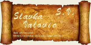 Slavka Valović vizit kartica